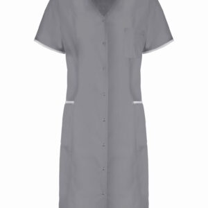 Sukienka medyczna szara krótki rękaw - obrazek 1