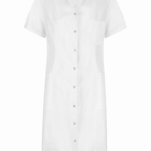 Sukienka medyczna biała krótki rękaw - obrazek 1