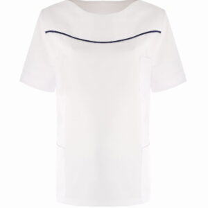 Bluza medyczna damska SP12 biała krótki rękaw - obrazek 2