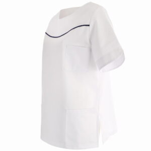 Bluza medyczna damska SP12 biała krótki rękaw - obrazek 3