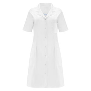 Fartuch labolatoryjny kitel medyczny damski biały krótki rękaw - obrazek 1