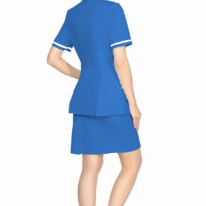 Niebieski fartuch medyczny żakiet medyczny kosmetyczny - obrazek 3