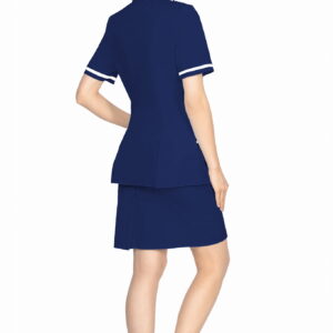 Granatowy fartuch medyczny żakiet medyczny kosmetyczny - obrazek 3