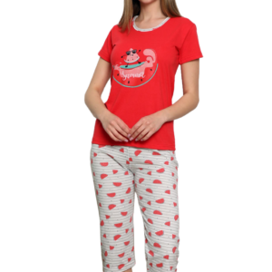 Piżama damska ARBUZ czerwony - obrazek 2