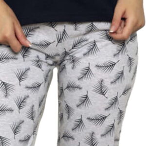 Piżama damska LIŚCIE granat - obrazek 5