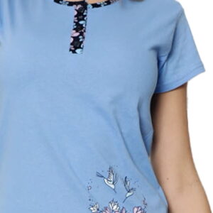 Piżama damska KWIATY niebieskie - obrazek 4