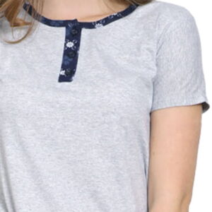 Piżama damska rozpinana szara - obrazek 4