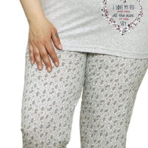 Piżama damska serce szara - obrazek 4