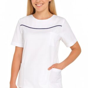 Bluza medyczna damska SP12 biała krótki rękaw - obrazek 1