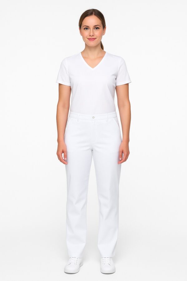 spodnie medyczne damskie białe